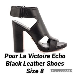 Pour La Victoire Echo Black Leather Shoes 8